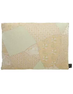 Coussin rectangulaire patchwork Hanatsugi naturel K3 by Kenzo Takada
