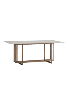 Table repas rectangulaire en verre et bronze 190cm Thai Natura