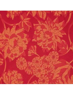 Tissu Pivoines jacquard rouge K3 design by Kenzo Takada