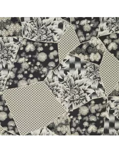 Tissu Hanatsugi Shogun noir - K3 design by Kenzo Takada