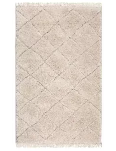 Tapis Berry Neige blanc cassé quadrillé de style berbère Vivaraise