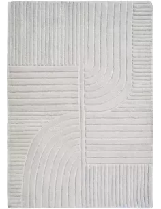 Tapis design sculptural Equivok blanc cassé en fibres recyclées Edito 2