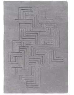 Tapis design sculptural Interférences gris Edito 100% laine