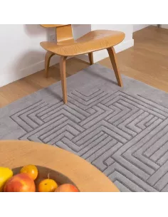 Tapis design sculptural Interférences gris Edito 100% laine 2