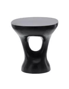 C L’AFFAIRE – Sellette Noire Élégante Plateau Verre Texturé 30x30xH70 Cm – Style Moderne & Chic