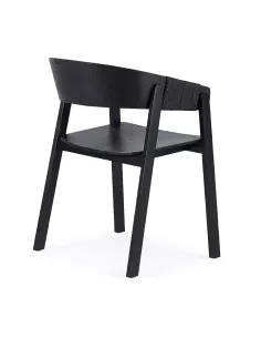 Chaise noire en bois avec accoudoirs, Thai Natura 2