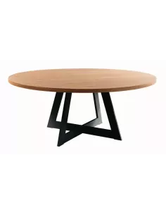 Table de repas Baron ronde PH Collection plateau bois et pieds acier