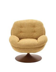 Fauteuil Pivotant Memento Retro Moutarde Noyer | Athezza