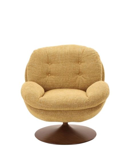 Fauteuil Pivotant Memento Retro Moutarde Noyer | Athezza