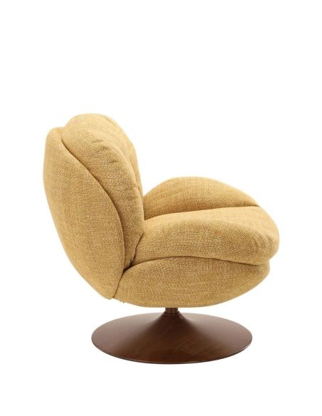 Fauteuil Pivotant Memento Retro Moutarde Noyer | Athezza