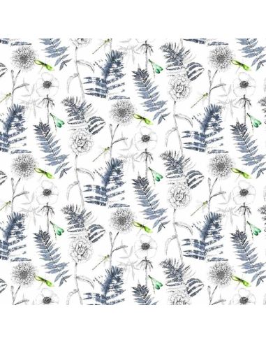 Tissu Acanthus Indigo Outdoor - Designers Guild