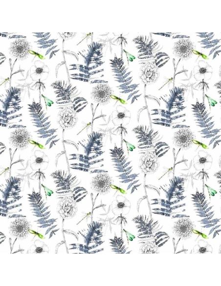 Tissu Acanthus Indigo Outdoor - Designers Guild