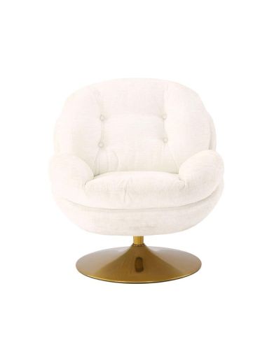 Fauteuil Memento Blanc Pied Gold | Athezza