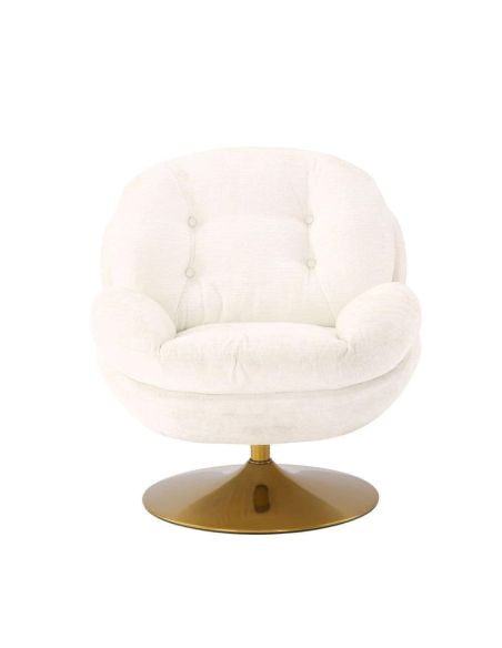 Fauteuil Memento Blanc Pied Gold | Athezza