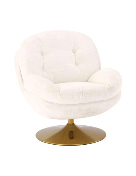 Fauteuil Memento Blanc Pied Gold | Athezza