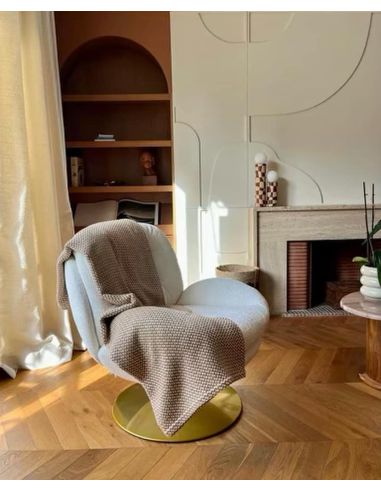 Fauteuil Memento Blanc Pied Gold | Athezza