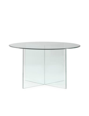 Table de repas ronde en verre 135 cm | Thai Natura