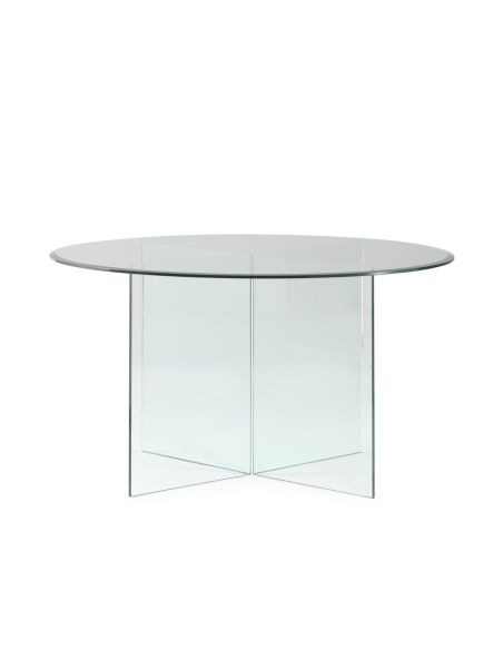 Table de repas ronde en verre 135 cm | Thai Natura