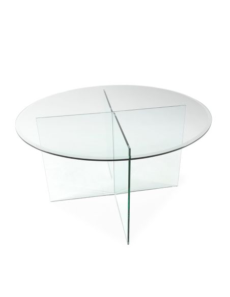 Table de repas ronde en verre 135 cm | Thai Natura