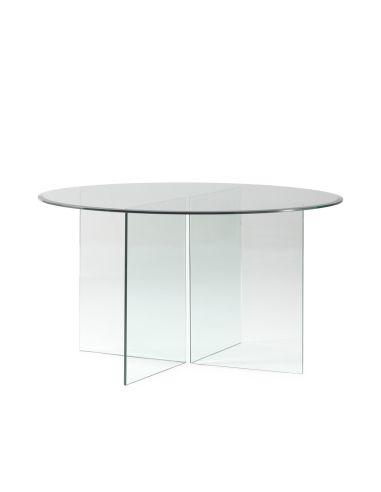 Table de repas ronde en verre 135 cm | Thai Natura