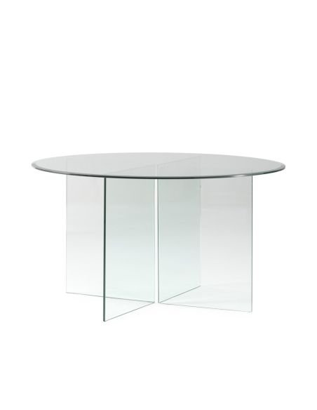 Table de repas ronde en verre 135 cm | Thai Natura