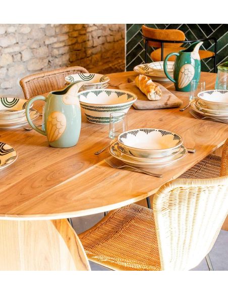 Table Repas Ovale Nerja 200 cm Bois de Manguier - Athezza