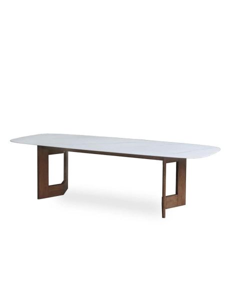 Table Ovale Manre Blanche Pierre Frittée | Athezza