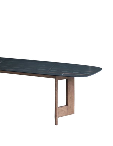 Table Ovale Manre Noire Pierre Frittée | Athezza