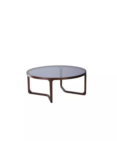 Table Basse Ronde Arco en Frêne et Verre - Athezza
