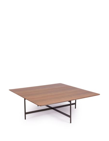 Table Basse Carrée Surrey 100x100 Bois et Métal | Athezza