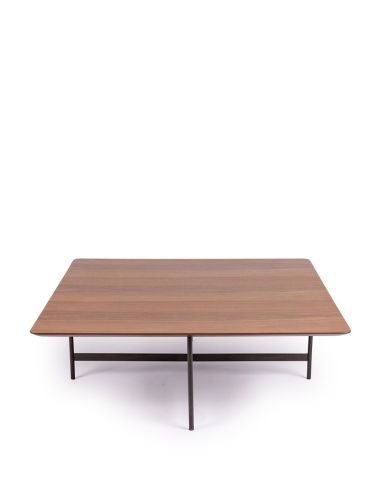 Table Basse Carrée Surrey 100x100 Bois et Métal | Athezza