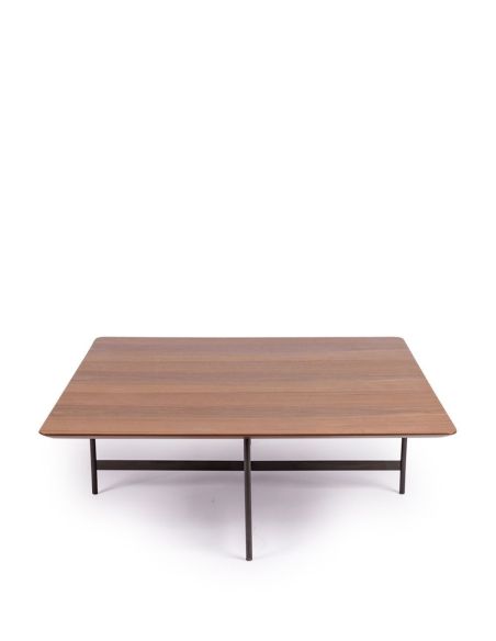 Table Basse Carrée Surrey 100x100 Bois et Métal | Athezza