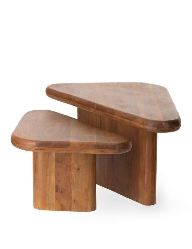 Tables Basses Triangulaires Bois d’Acacia | Athezza