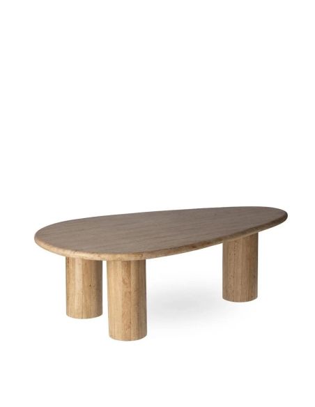 Table Basse Triangulaire Biella en Travertin | Athezza