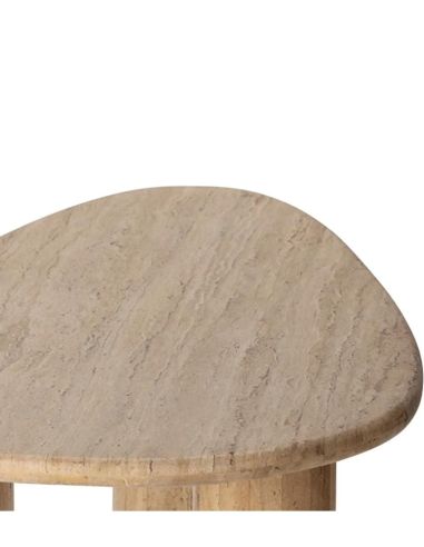 Table Basse Triangulaire Biella en Travertin | Athezza
