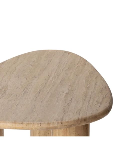 Table Basse Triangulaire Biella en Travertin | Athezza