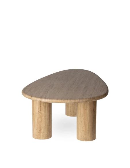 Table Basse Triangulaire Biella en Travertin | Athezza