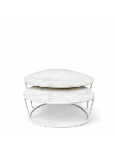 Tables Basses Gigognes Alba en Marbre Blanc | Athezza