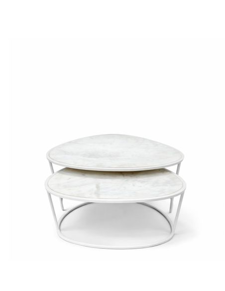 Tables Basses Gigognes Alba en Marbre Blanc | Athezza