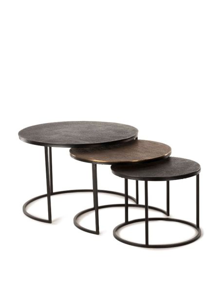 Tables Basses Gigognes Yuli Noires et Dorées | Athezza