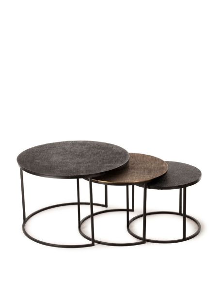 Tables Basses Gigognes Yuli Noires et Dorées | Athezza