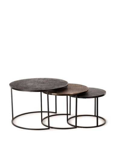 Tables Basses Gigognes Yuli Noires et Dorées | Athezza