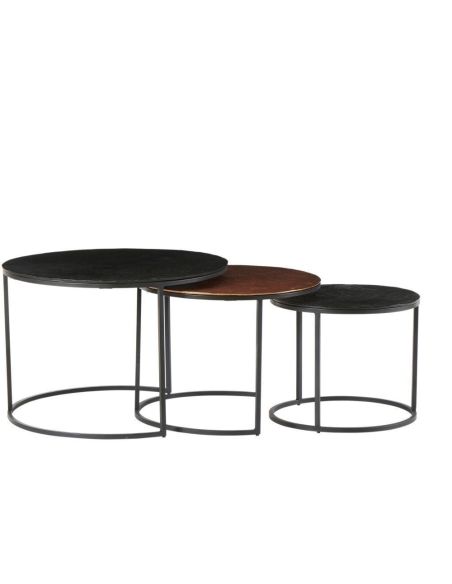 Tables Basses Gigognes Yuli Noires et Dorées | Athezza