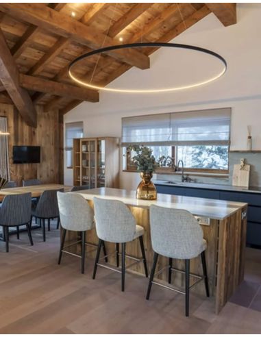 Suspension Omega noire Ø200 - Le Deun Luminaires