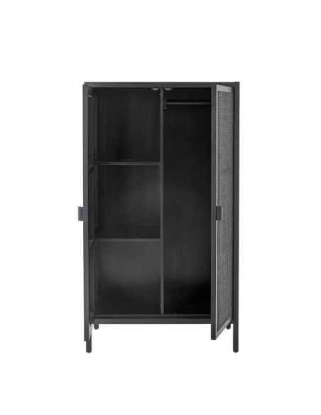 Armoire Penderie Noire Marikka Cannage | Bloomingville