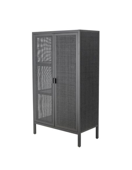 Armoire Penderie Noire Marikka Cannage | Bloomingville