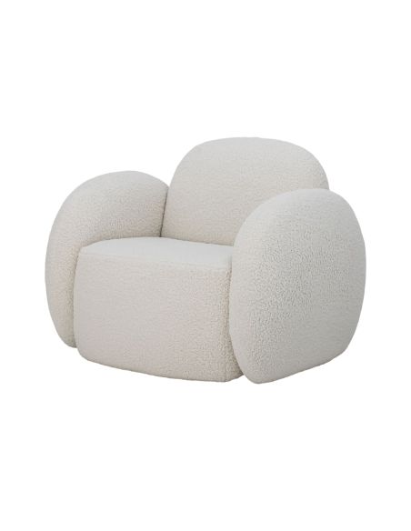 Fauteuil Bouclette Blanche Zanno | Bloomingville