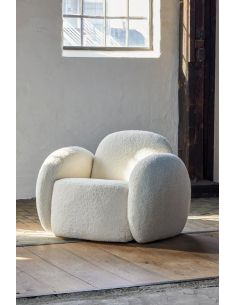 Fauteuil Bouclette Blanche Zanno | Bloomingville 2