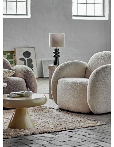 Fauteuil Bouclette Blanche Zanno | Bloomingville