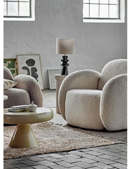 Fauteuil Bouclette Blanche Zanno | Bloomingville